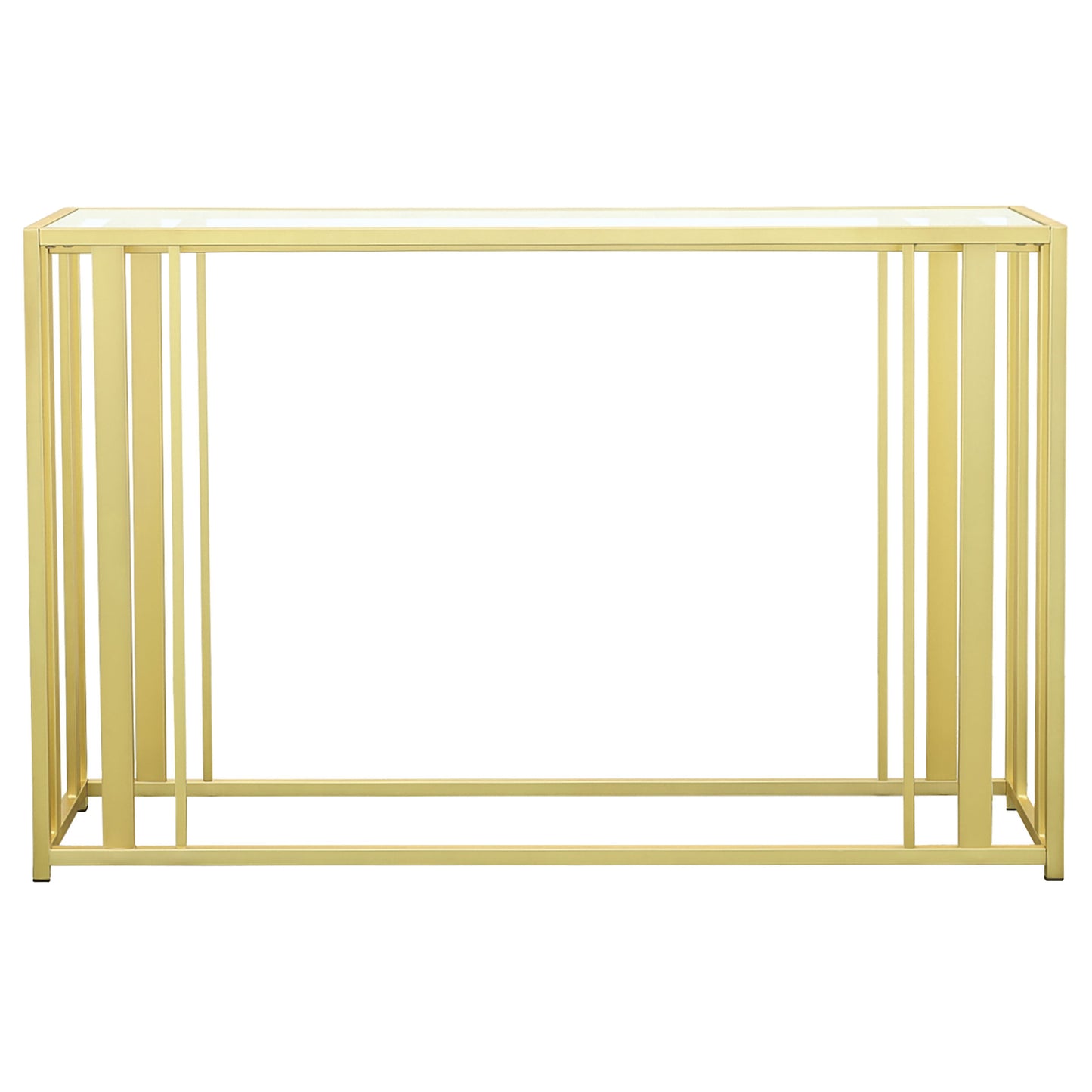 Aurelio Glass & Brass Geometric Console Table