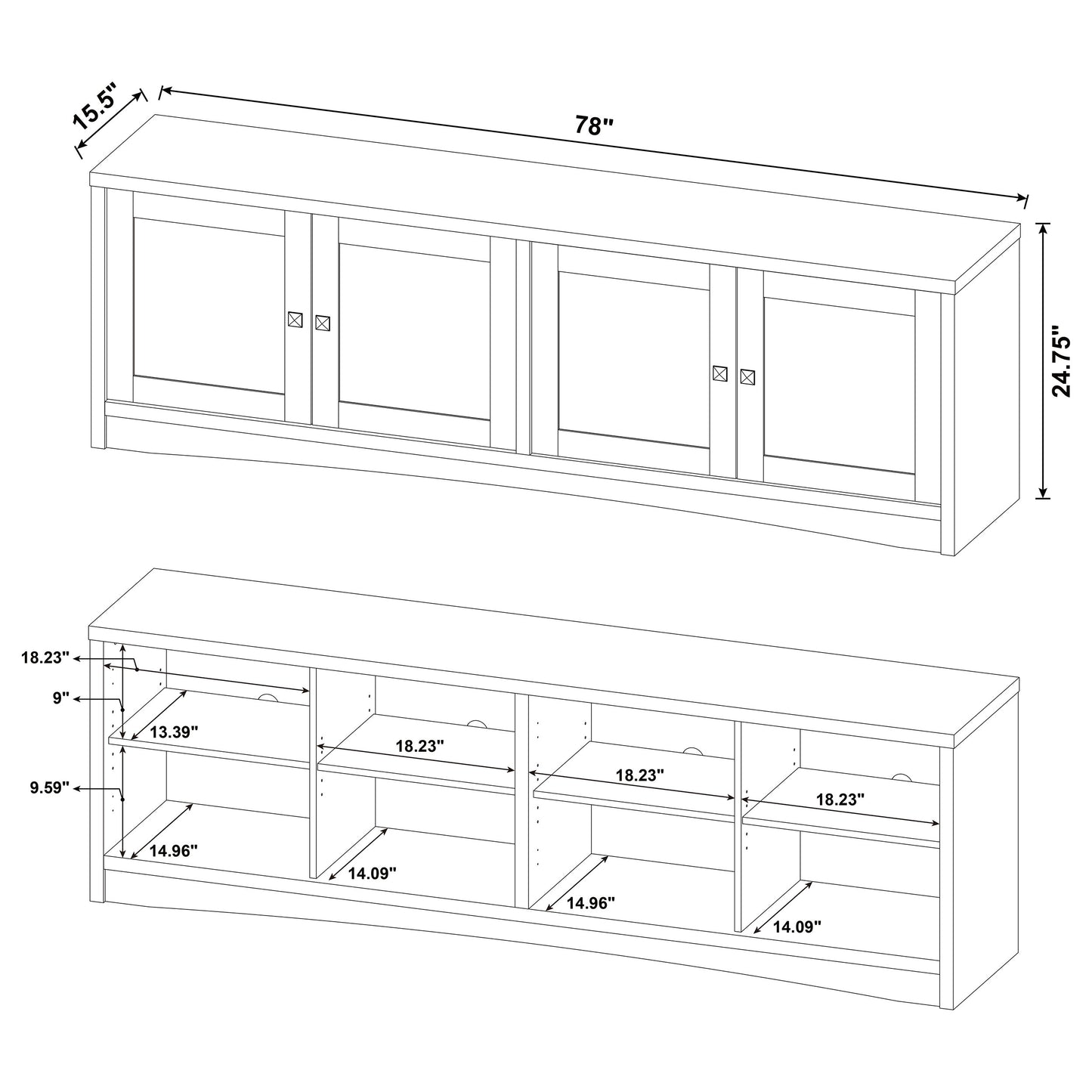Tavero 78” Storage Media Console