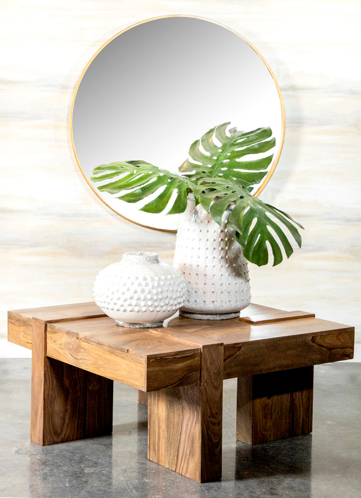 Kaelwyn Square Sheesham Solid Wood Coffee Table Natural Finish