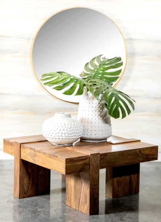 Kaelwyn Square Sheesham Solid Wood Coffee Table Natural Finish