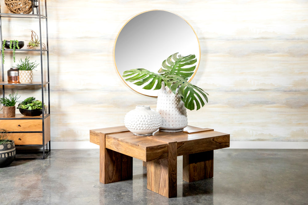 Kaelwyn Square Sheesham Solid Wood Coffee Table Natural Finish