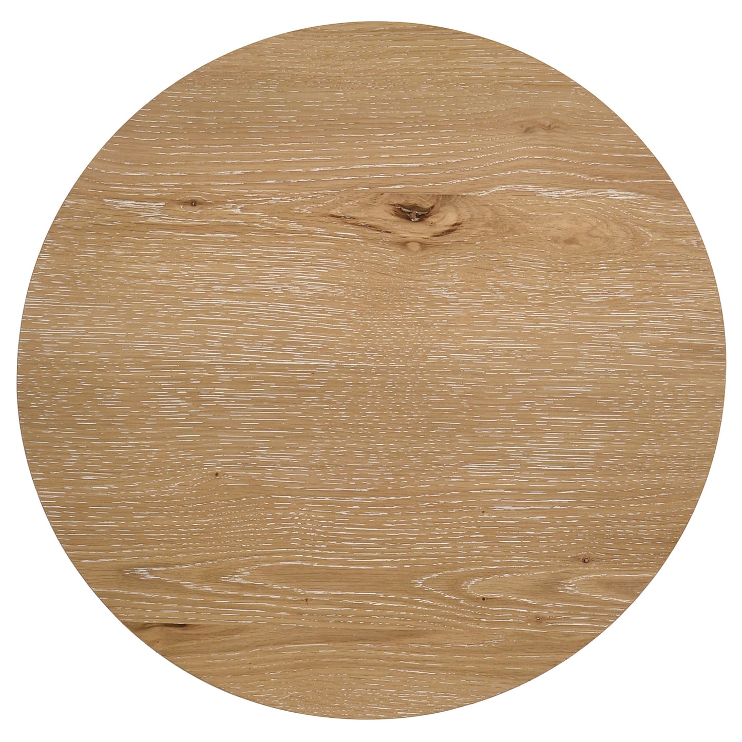 Orvane Round Sculptural Wood End Table Light Oak