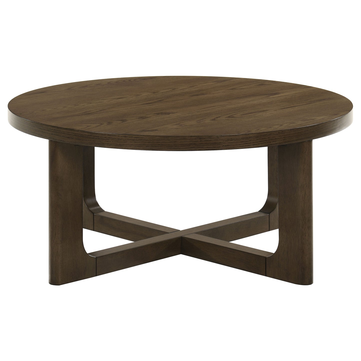 Orvane Round Sculptural Wood Coffee Table Brown