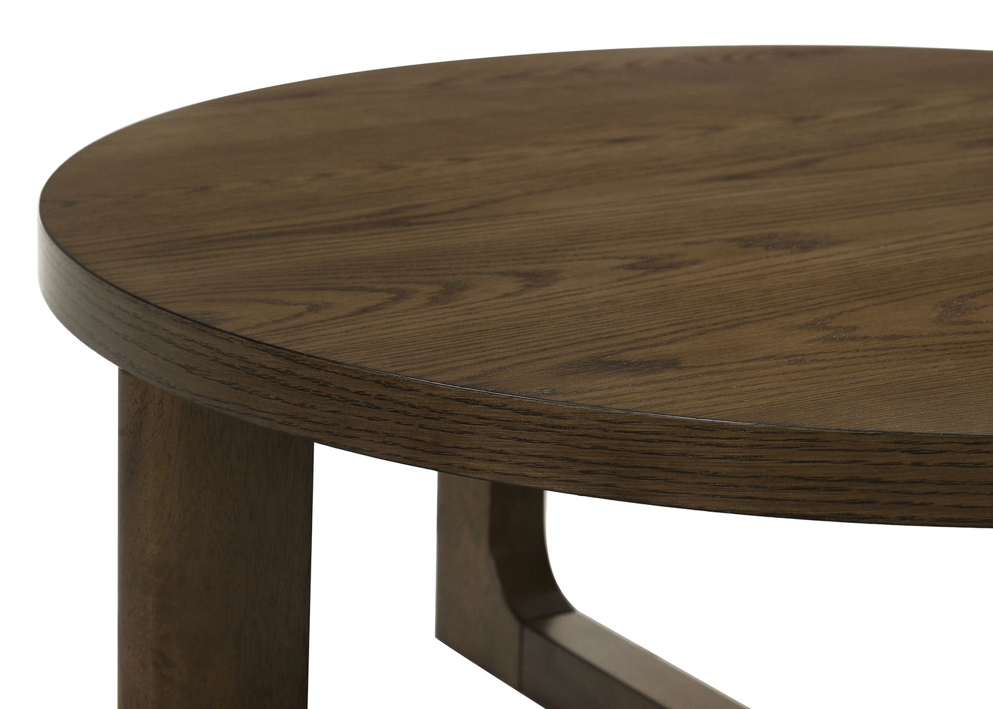 Orvane Round Sculptural Wood Coffee Table Brown