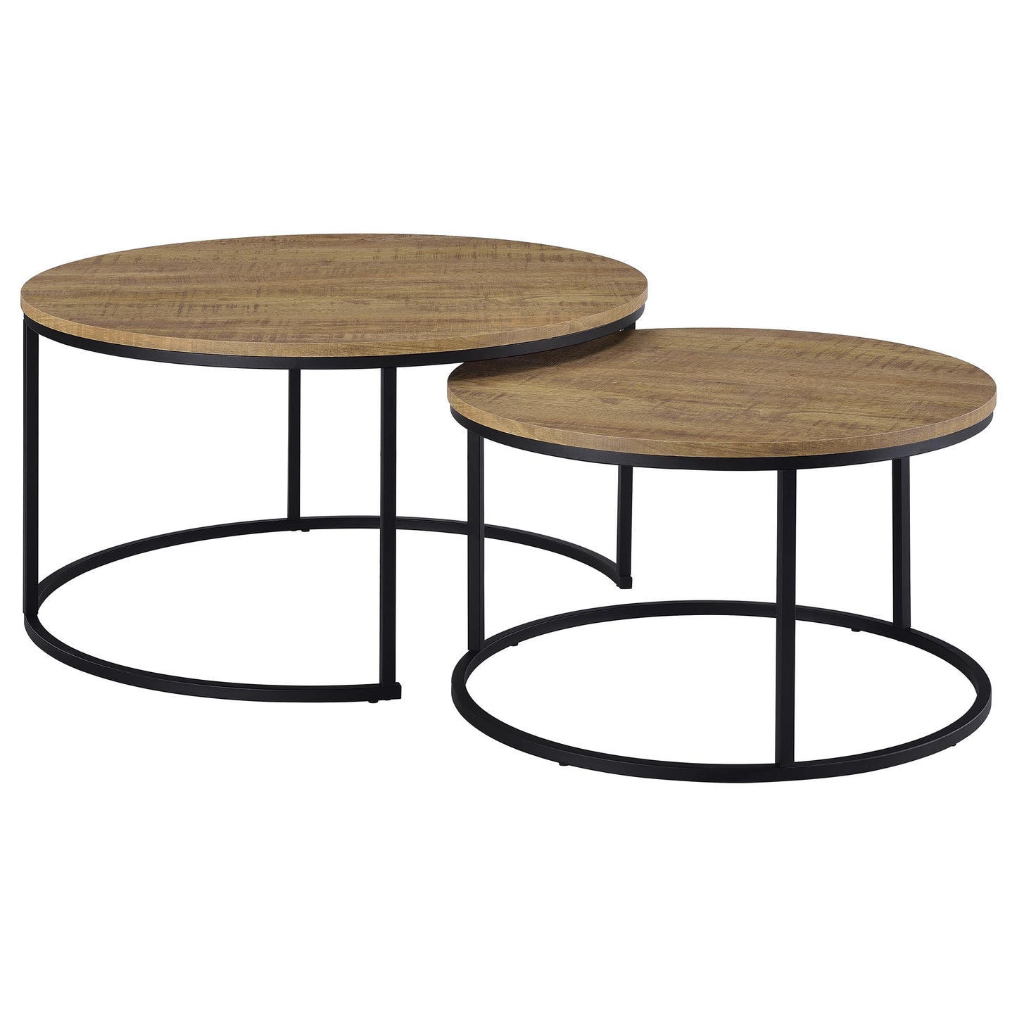 Lainey Modern Round Nesting Coffee Table Set in Mango