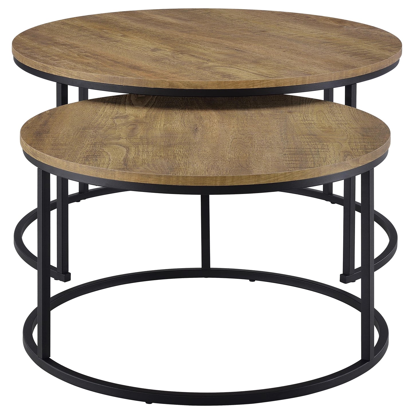 Lainey Modern Round Nesting Coffee Table Set in Mango