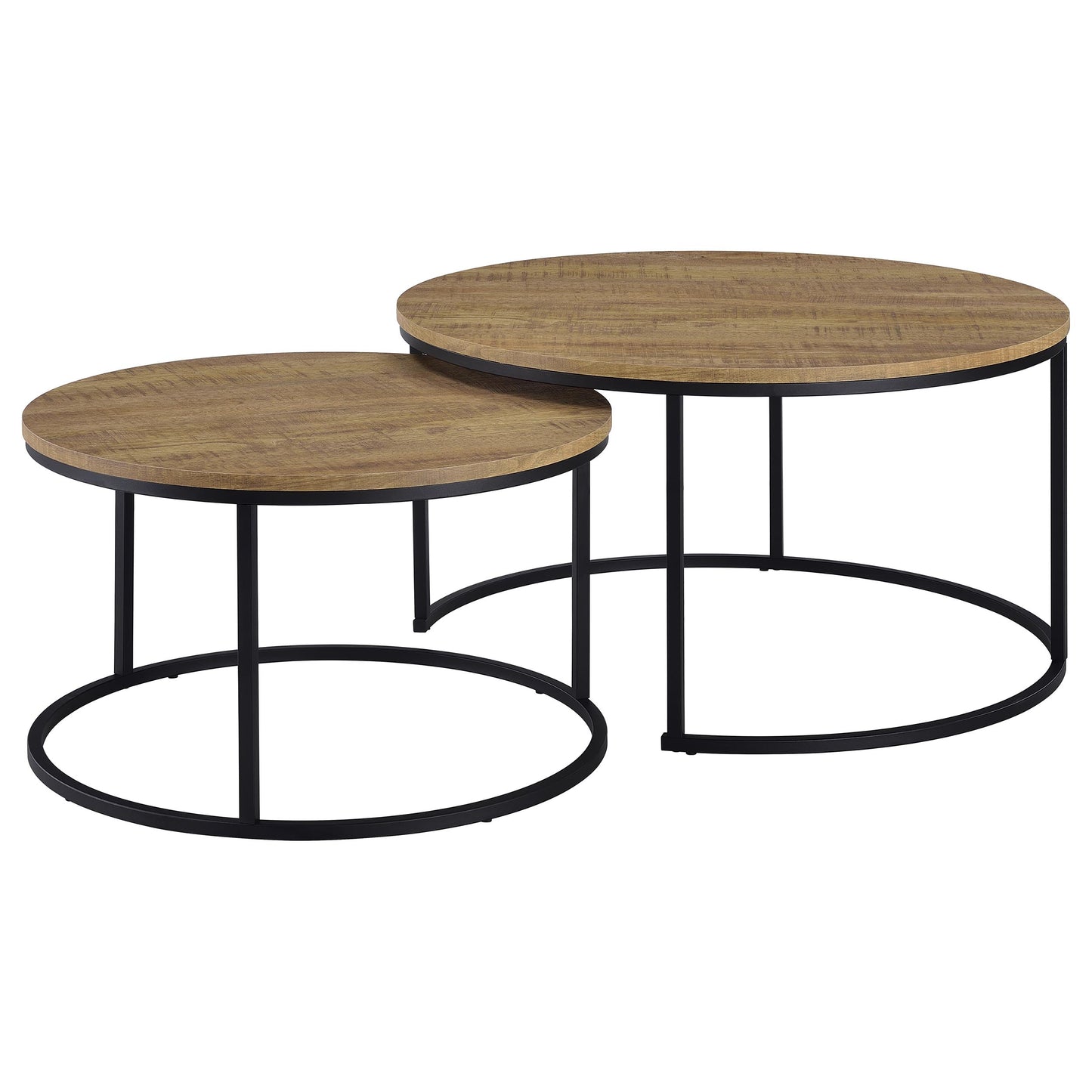 Lainey Modern Round Nesting Coffee Table Set in Mango