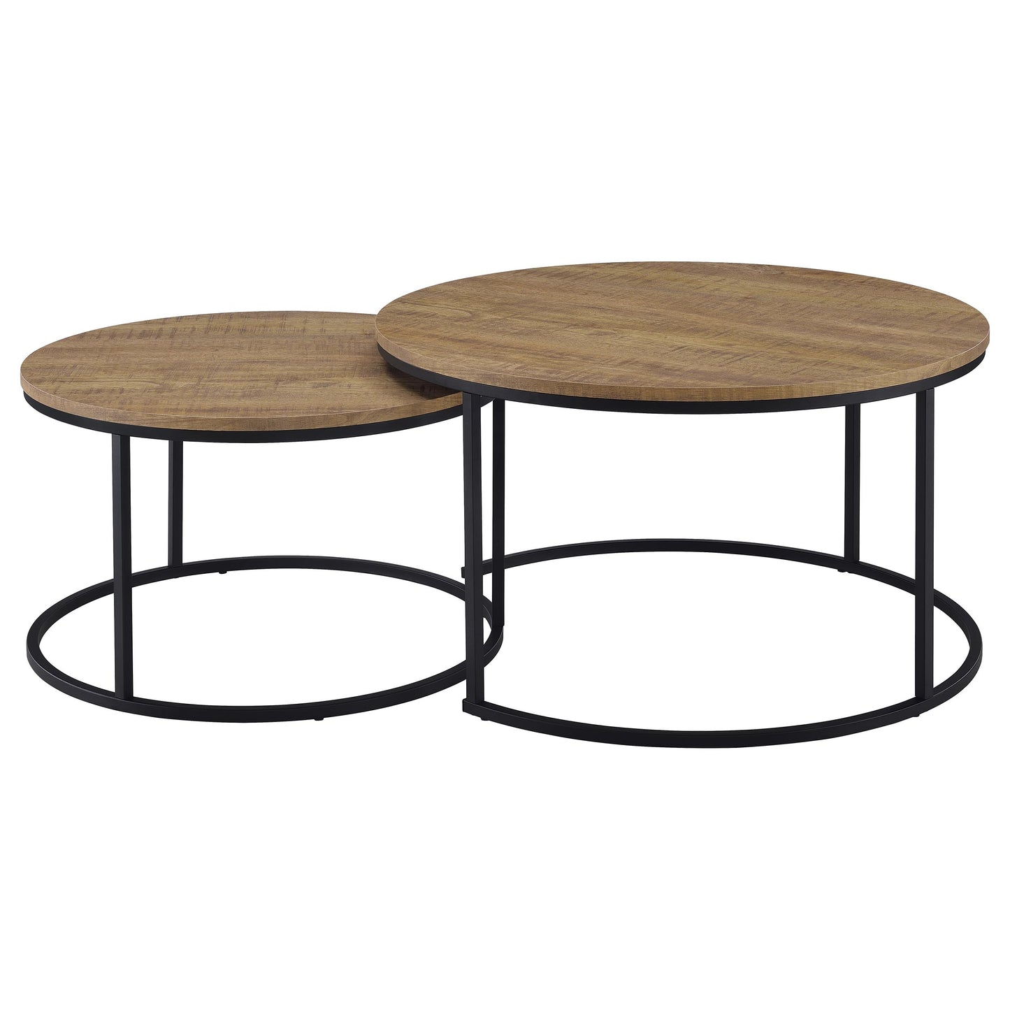 Lainey Modern Round Nesting Coffee Table Set in Mango
