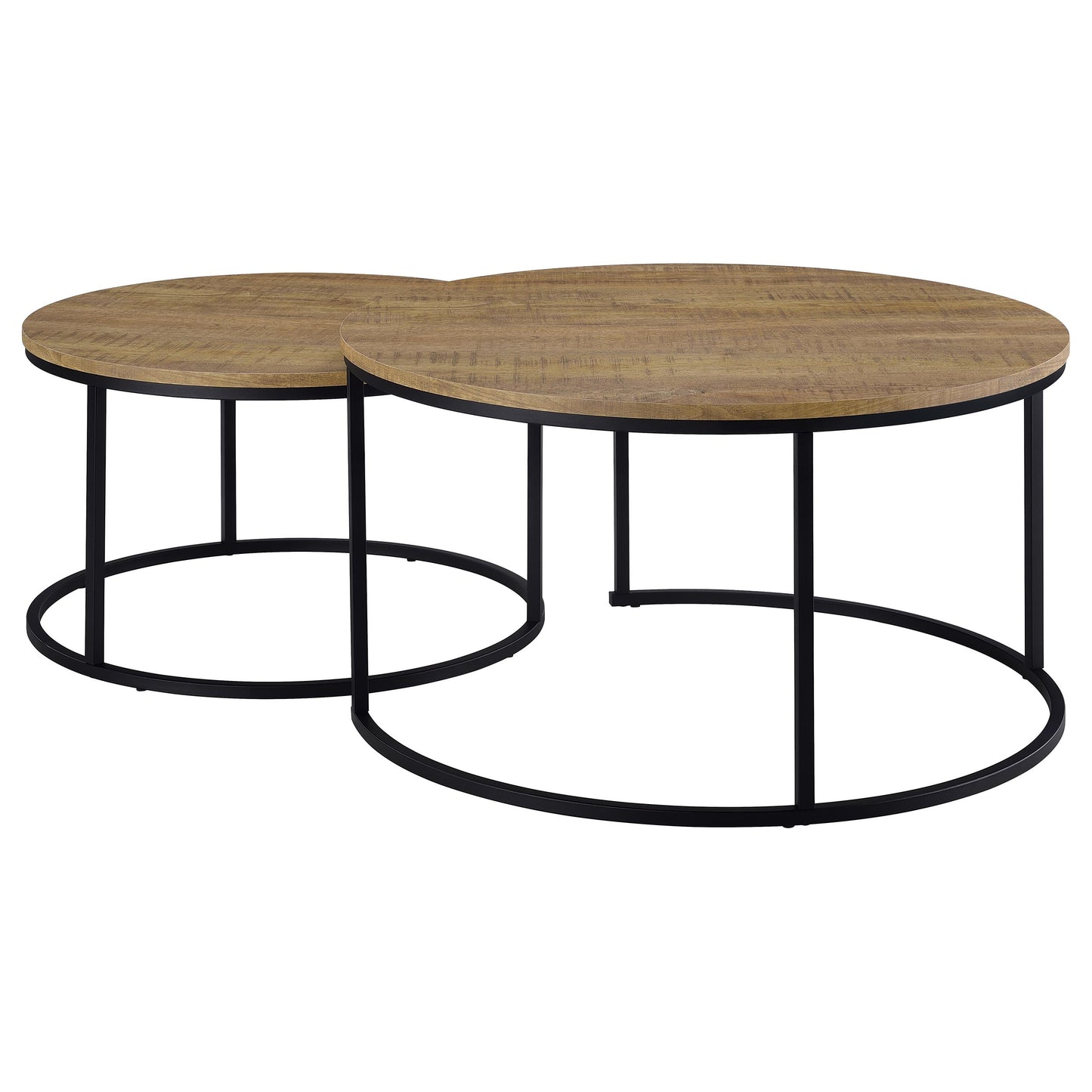 Lainey Modern Round Nesting Coffee Table Set in Mango