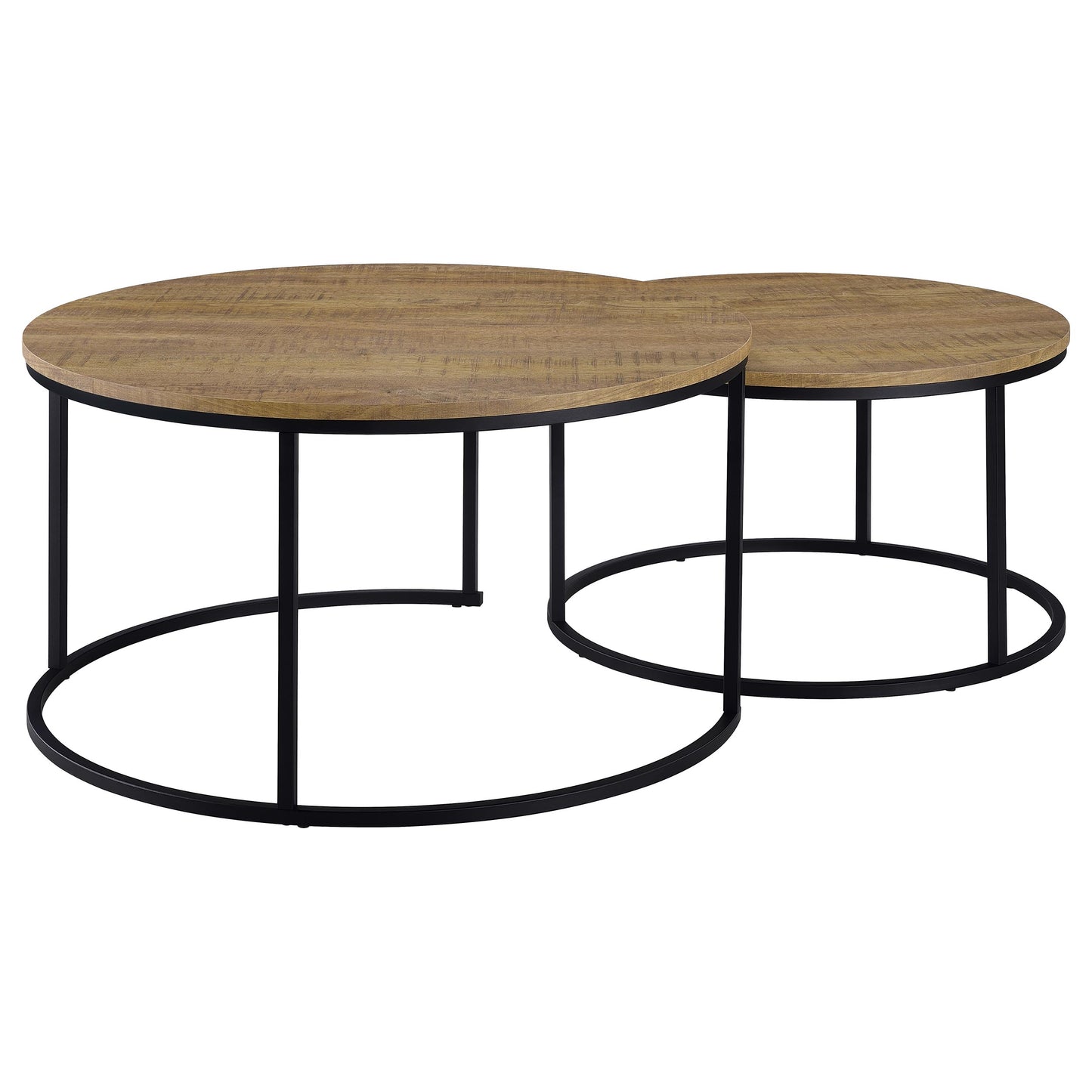 Lainey Modern Round Nesting Coffee Table Set in Mango
