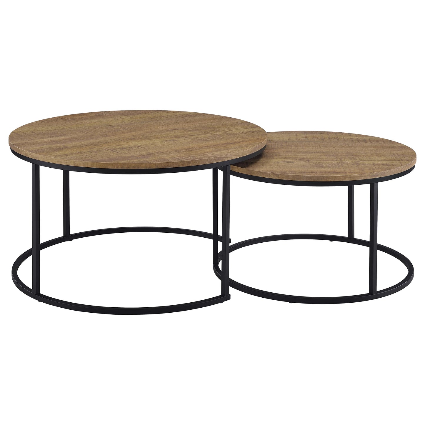 Lainey Modern Round Nesting Coffee Table Set in Mango