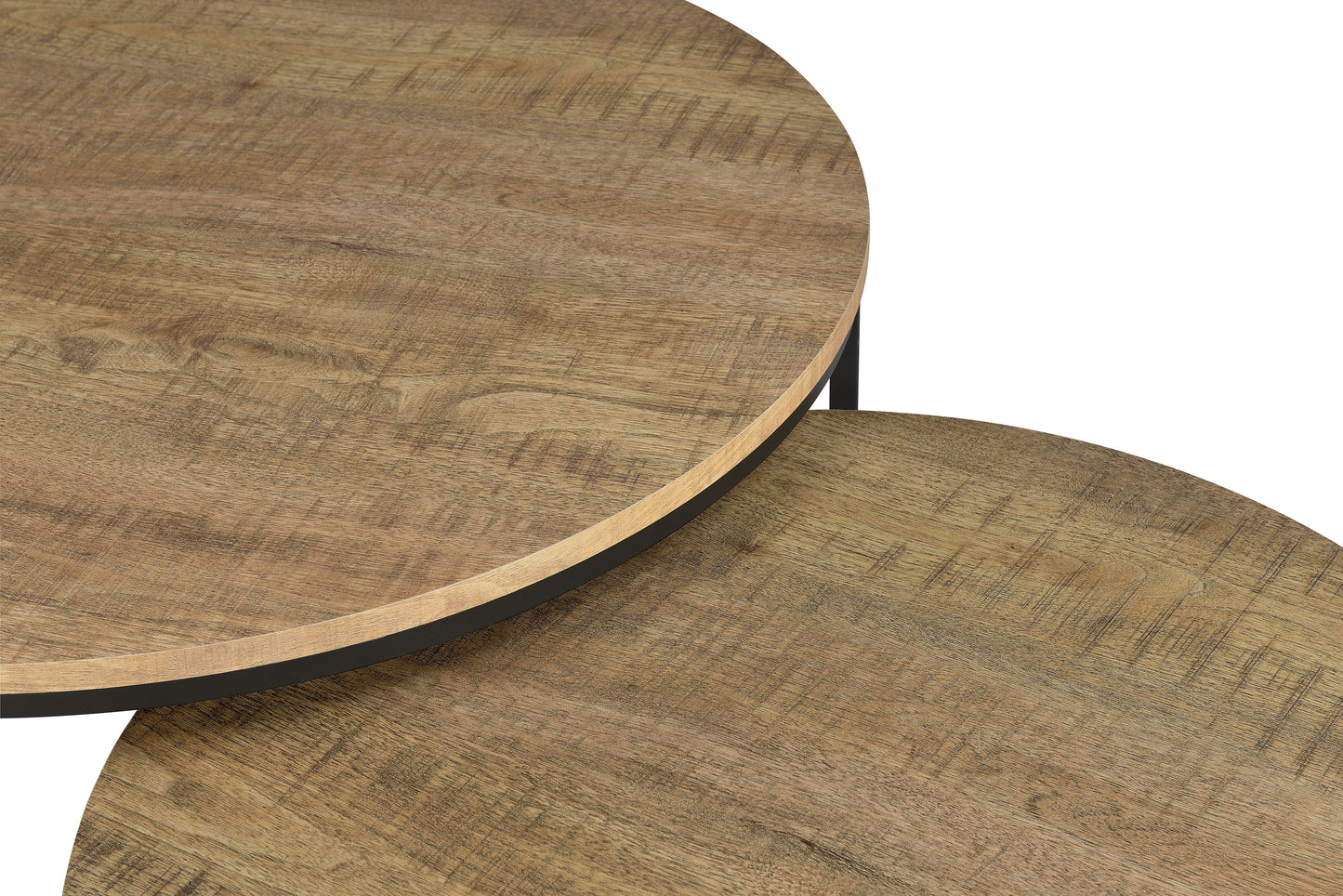 Lainey Modern Round Nesting Coffee Table Set in Mango