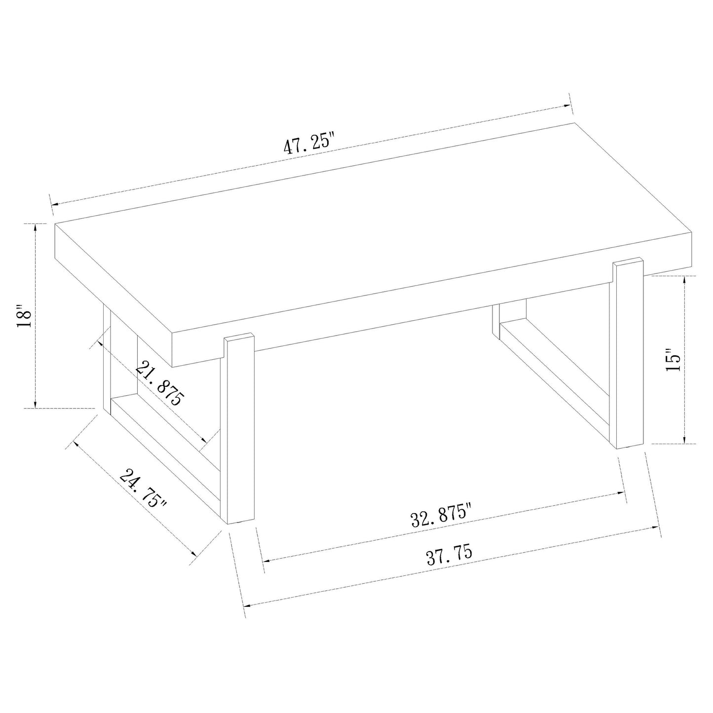 Pala White Gloss & Natural Rectangular Coffee Table