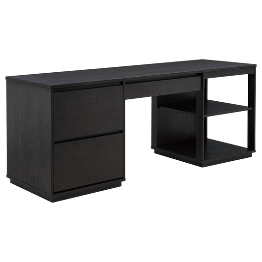 Calvryn 75-inch 3-Drawer Computer Desk with Adjustable Shelf Coffee Bean