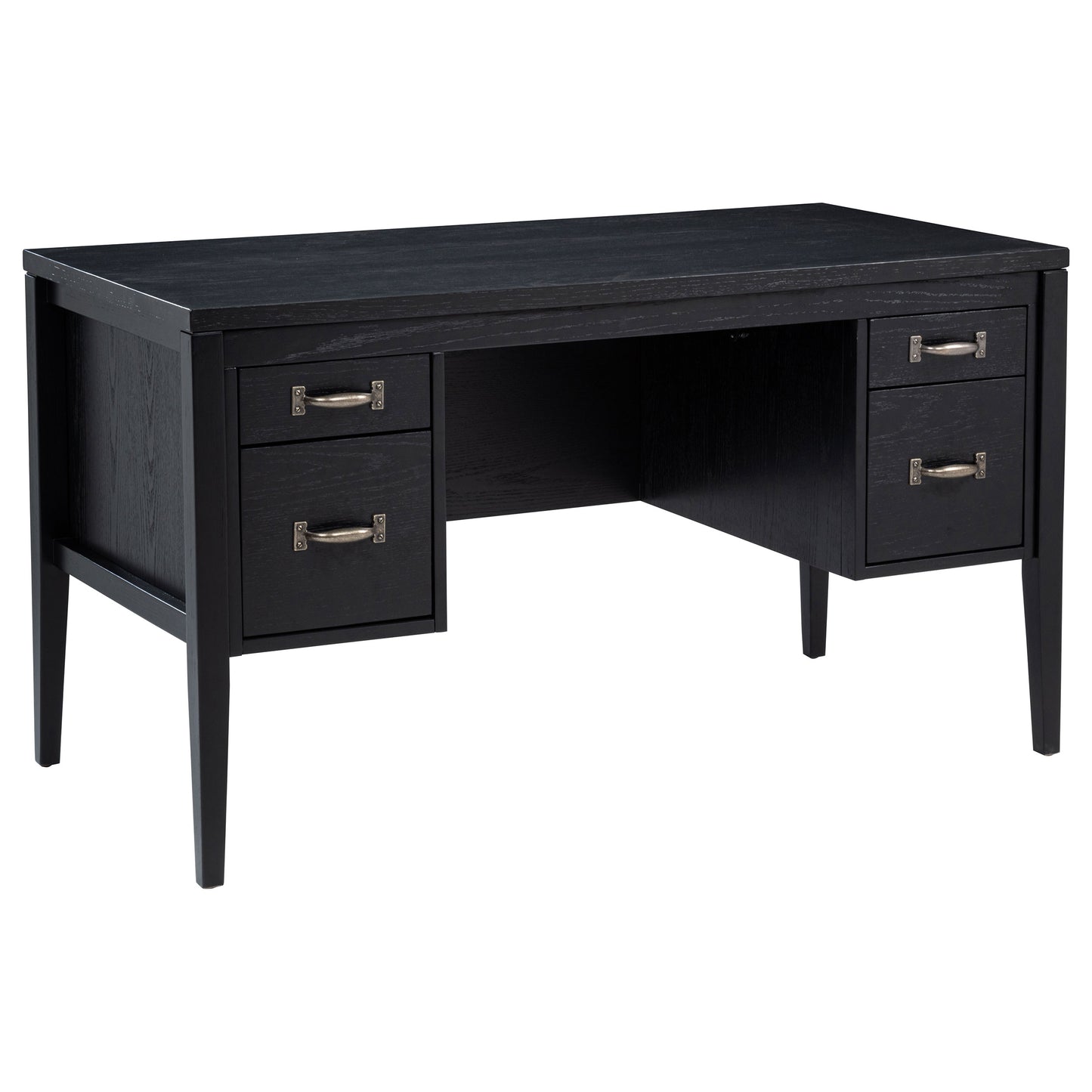 Lorien 54-inch 4-Drawer Double Pedestal Lift Top Computer Desk Black