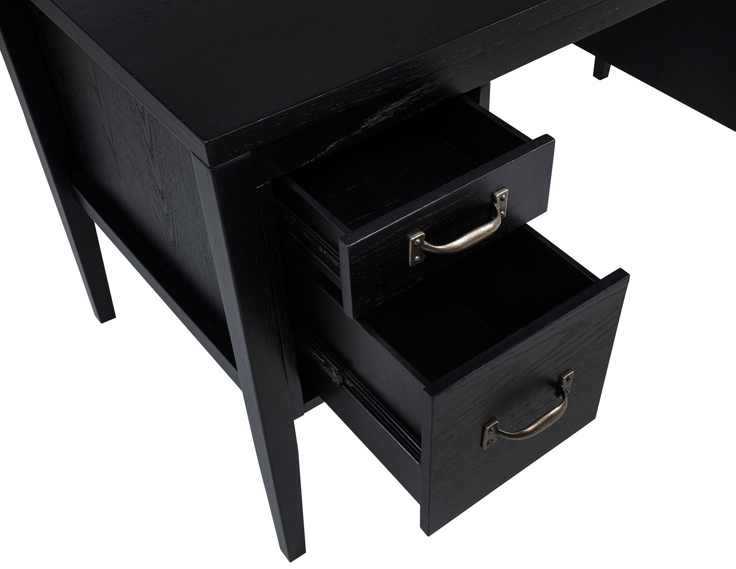Lorien 54-inch 4-Drawer Double Pedestal Lift Top Computer Desk Black