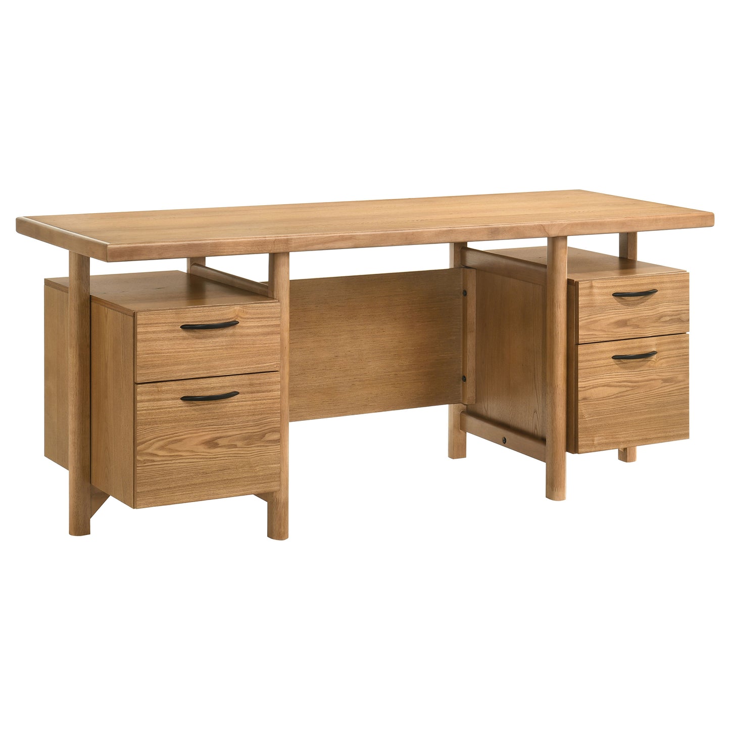 Virello 69-inch 4-Drawer Computer Desk with File Drawer Light Ash