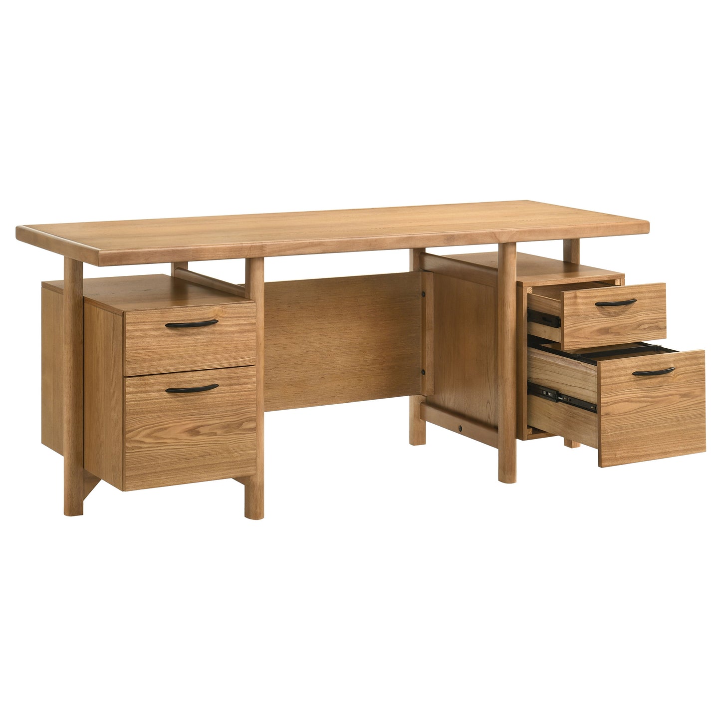 Virello 69-inch 4-Drawer Computer Desk with File Drawer Light Ash