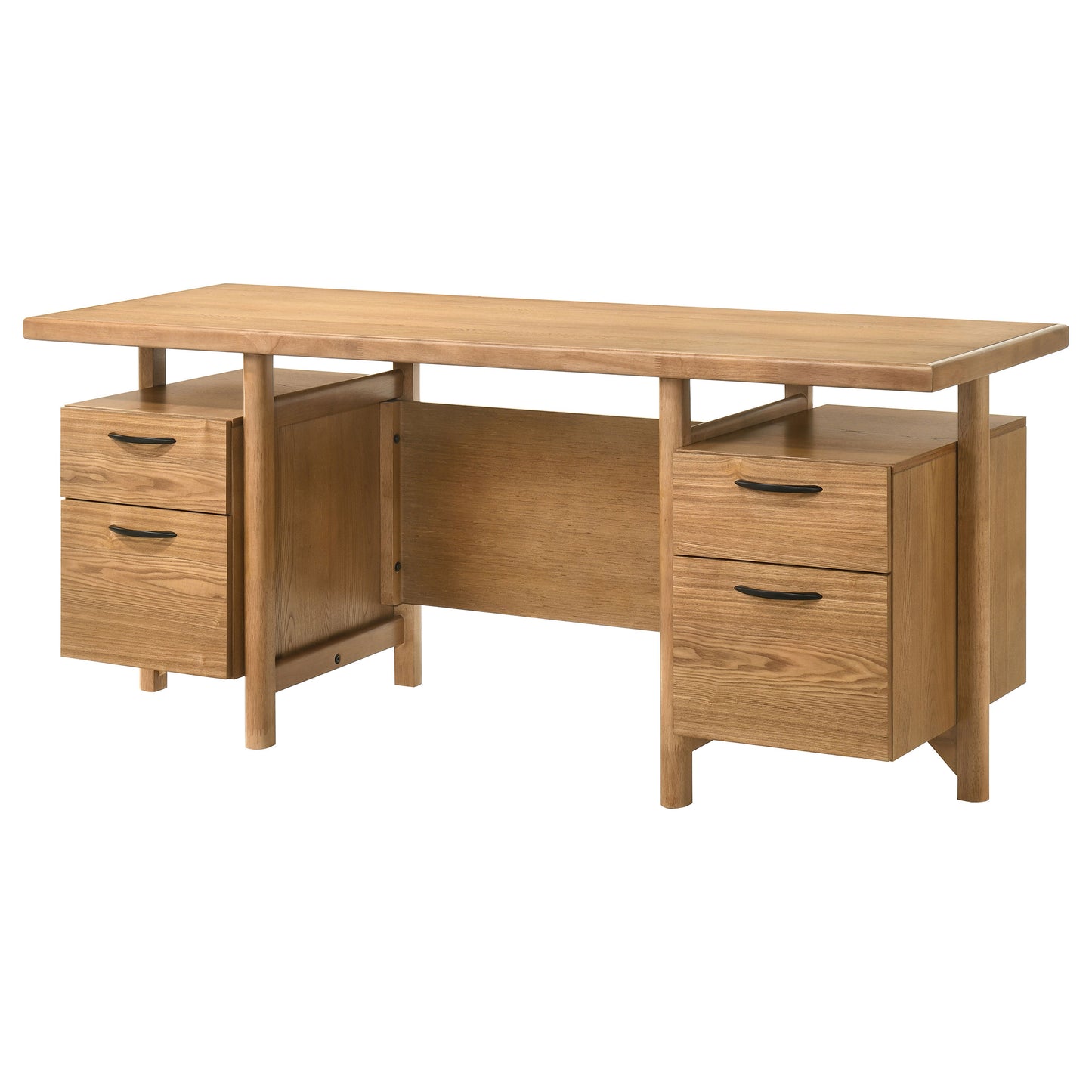 Virello 69-inch 4-Drawer Computer Desk with File Drawer Light Ash