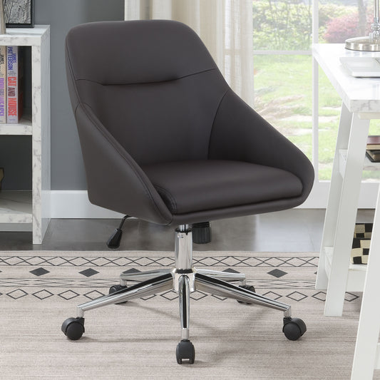 Lennox Upholstered Adjustable Office Chair Brown