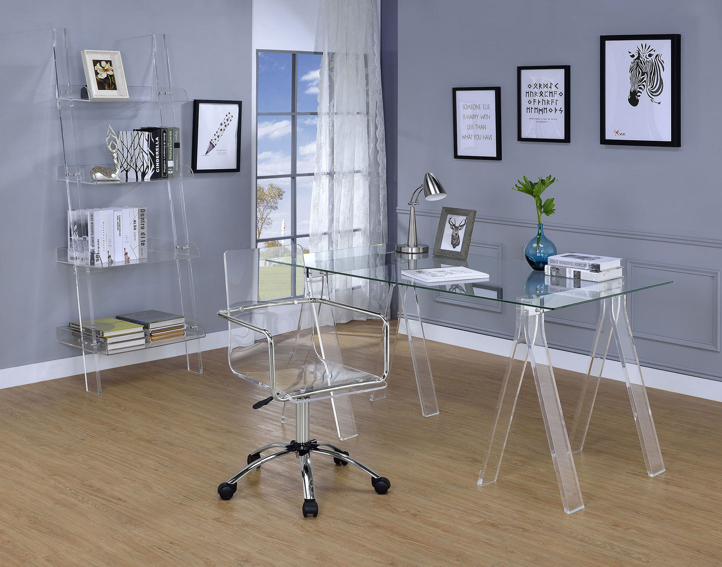 Soren Acrylic Adjustable Office Chair Clear