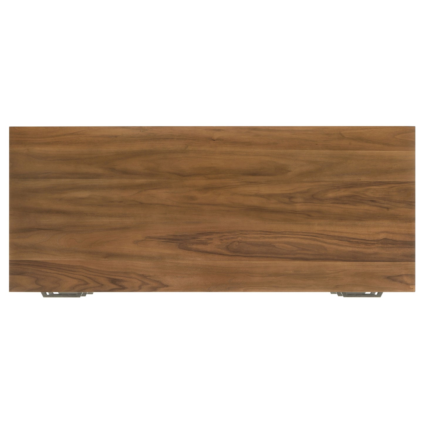 Marivon 6-Drawer Double Pedestal File Computer Desk Walnut & Black