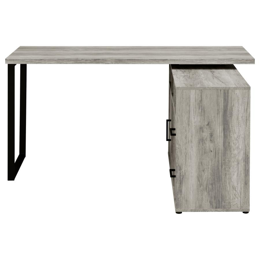 Hertford 59-Inch L-Shaped Computer Desk in Grey Driftwood