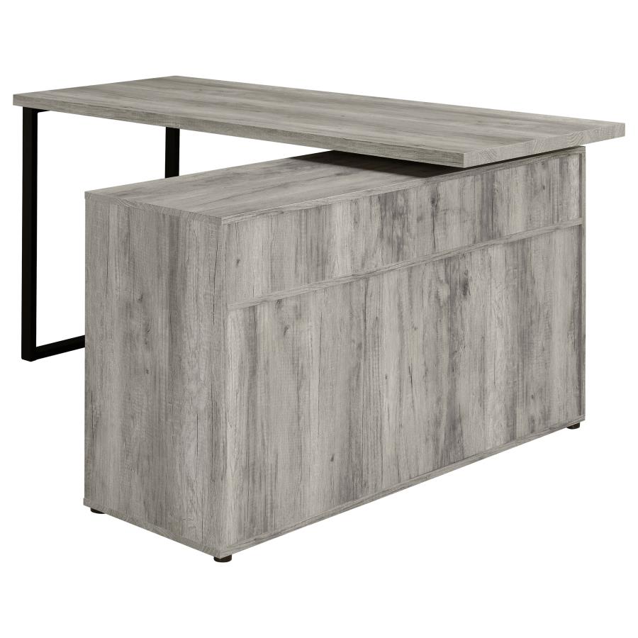 Hertford 59-Inch L-Shaped Computer Desk in Grey Driftwood