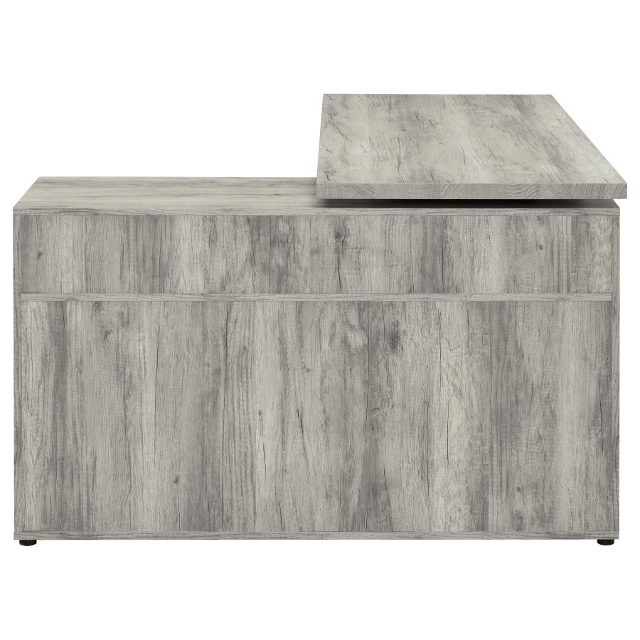 Hertford 59-Inch L-Shaped Computer Desk in Grey Driftwood
