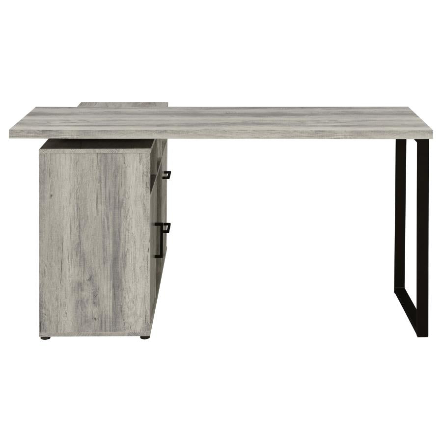 Hertford 59-Inch L-Shaped Computer Desk in Grey Driftwood