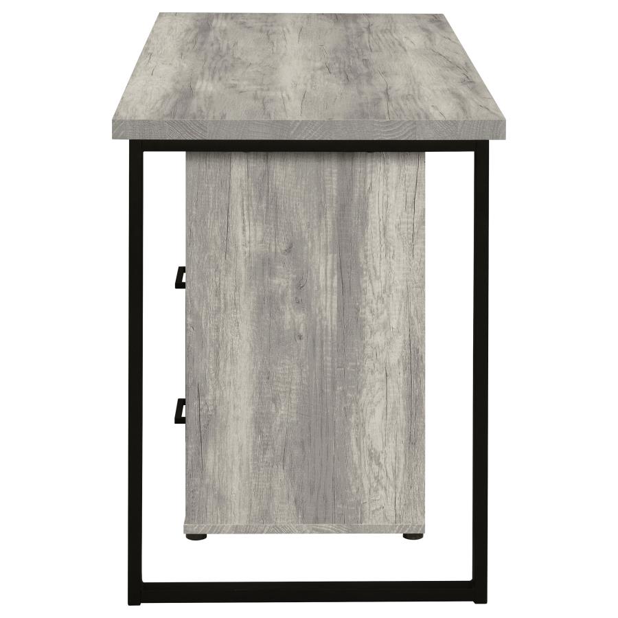 Hertford 59-Inch L-Shaped Computer Desk in Grey Driftwood