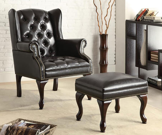 Harrington Sculpted Wing Lounge Set – Jet Black