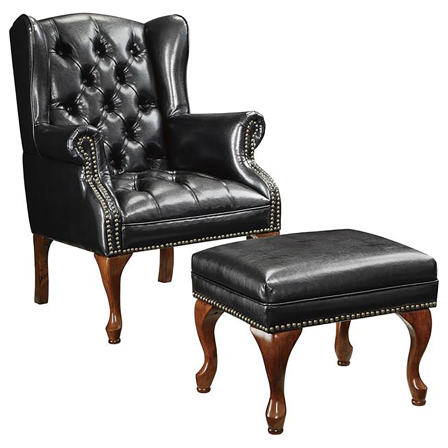 Harrington Sculpted Wing Lounge Set – Jet Black