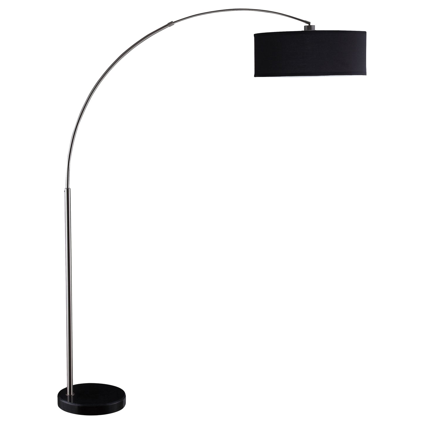 Kawke 81-Inch Arched Metal Floor Lamp with Drum Shade – Black
