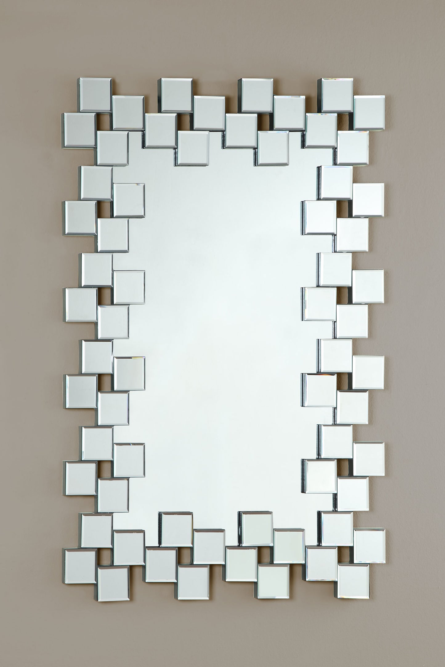 Pamela 32 x 47 Inch Rectangular Frameless Wall Mirror – Silver