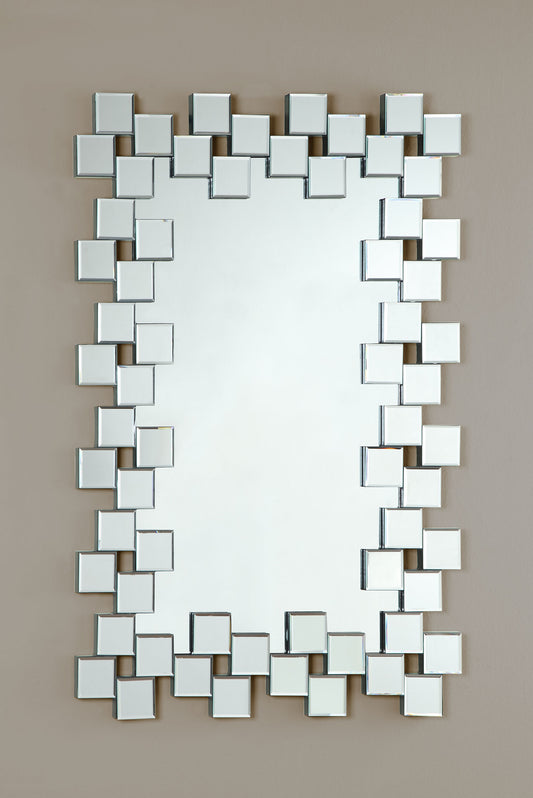 Pamela 32 x 47 Inch Rectangular Frameless Wall Mirror – Silver