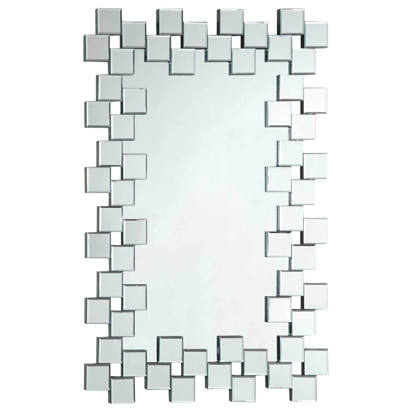 Pamela 32 x 47 Inch Rectangular Frameless Wall Mirror – Silver
