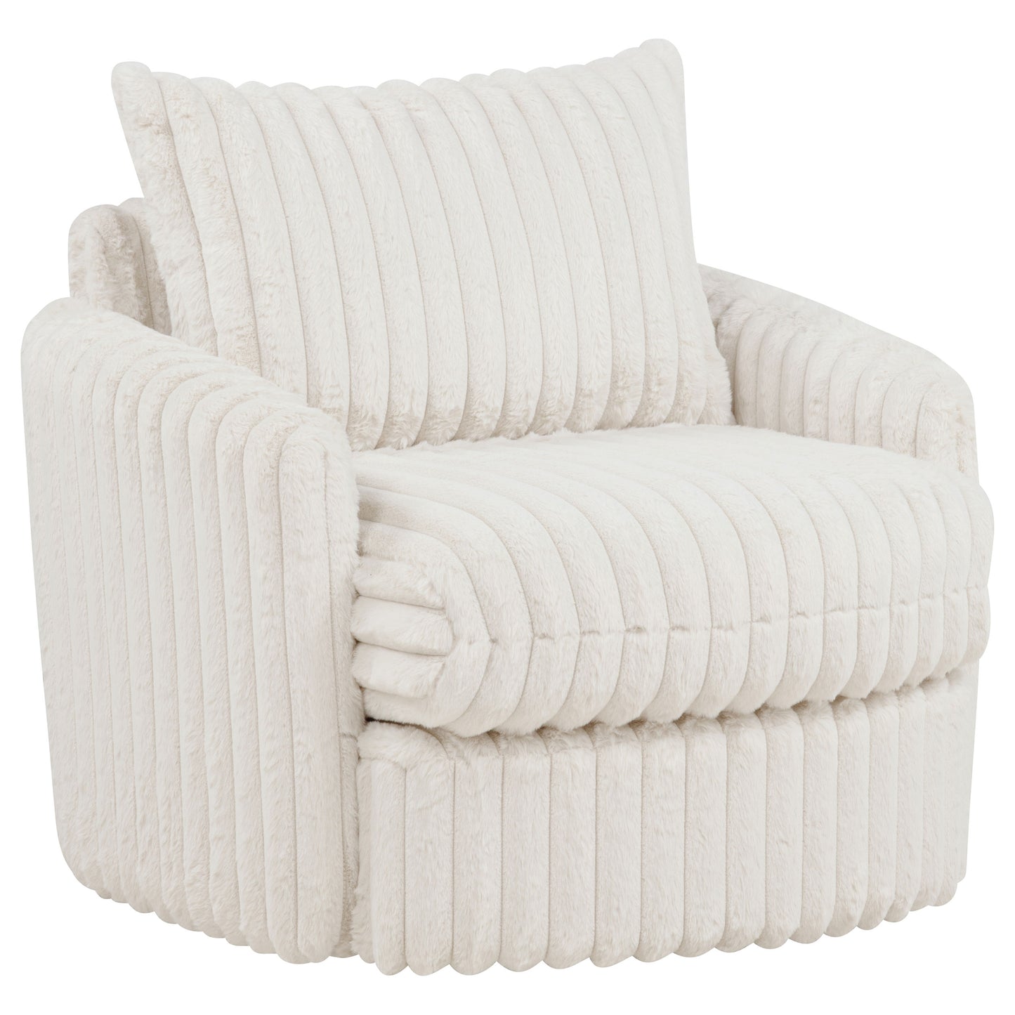 Sarco Accent Swivel Arm Chair – Ivory