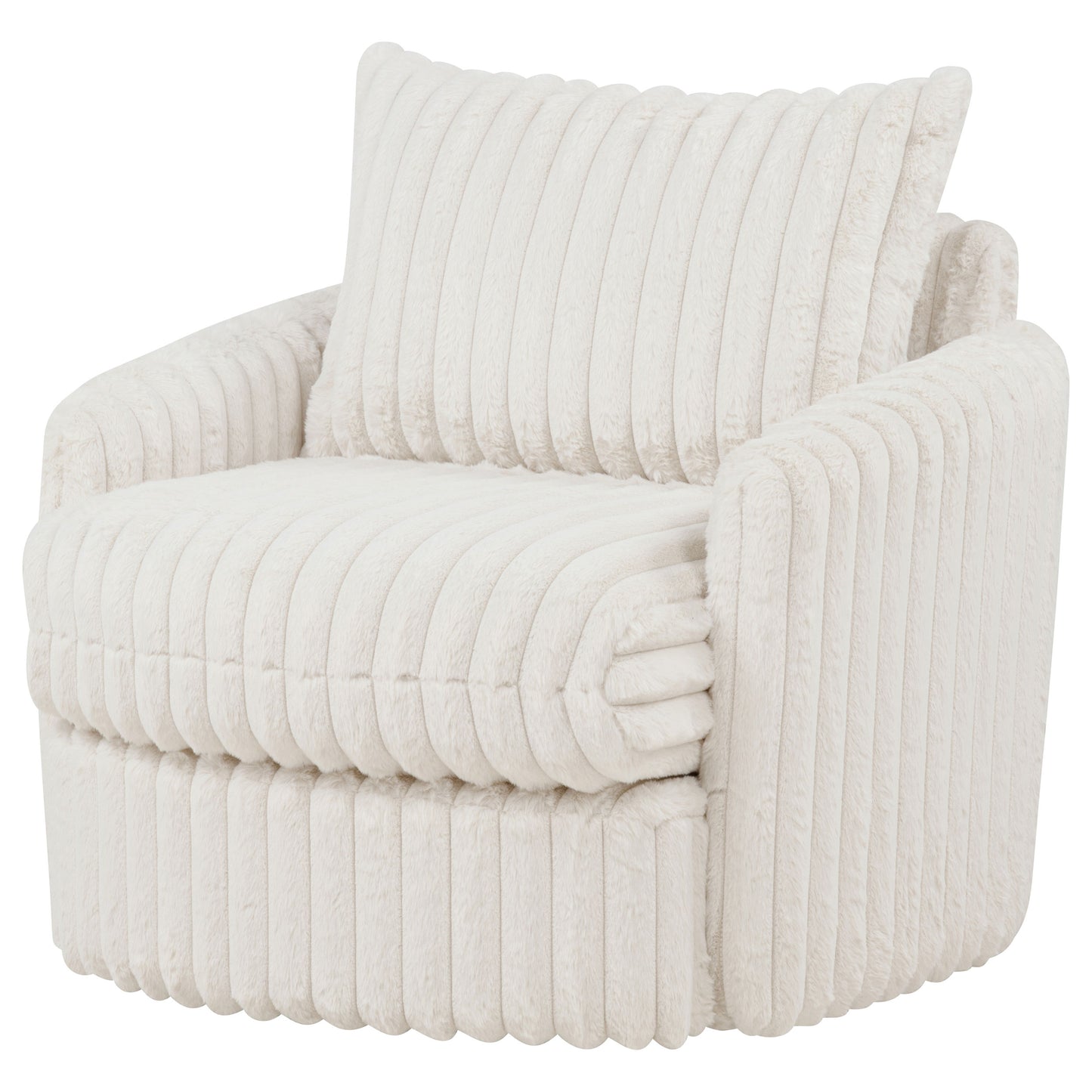 Sarco Accent Swivel Arm Chair – Ivory