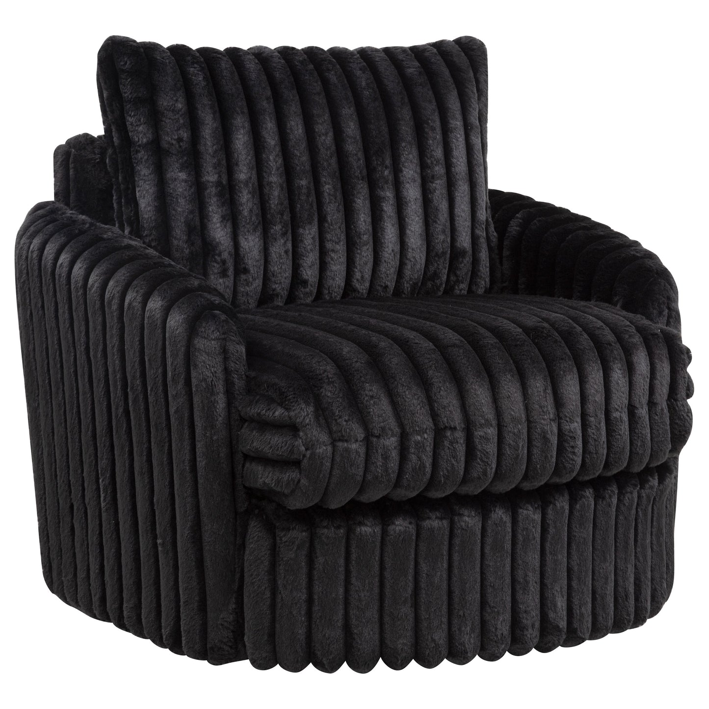 Sarco Corduroy Swivel Arm Chair – Black
