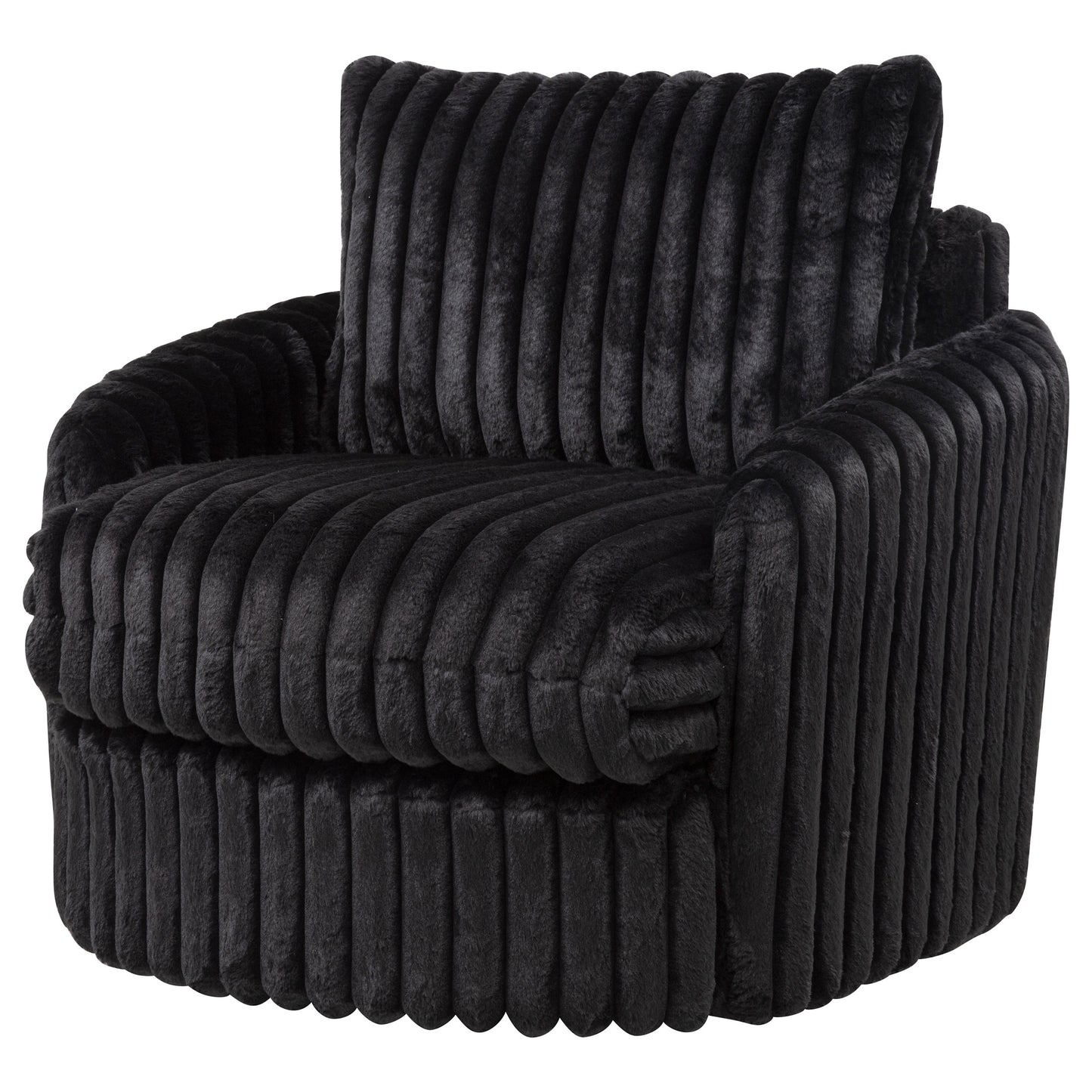 Sarco Corduroy Swivel Arm Chair – Black