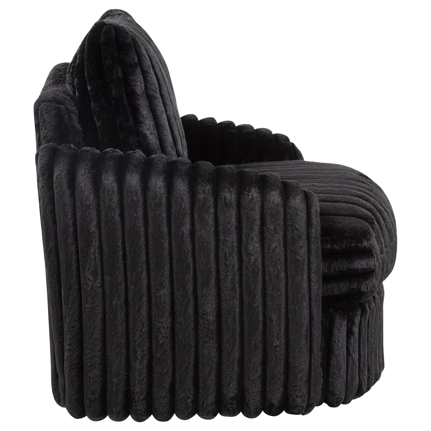 Sarco Corduroy Swivel Arm Chair – Black
