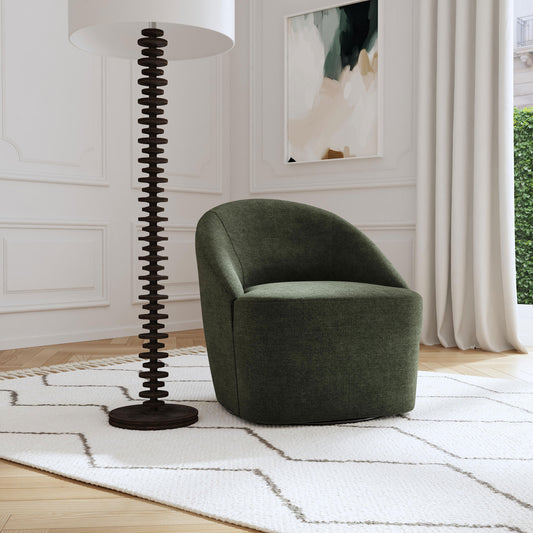 Leon Upholstered Swivel Chair – Hunter Green
