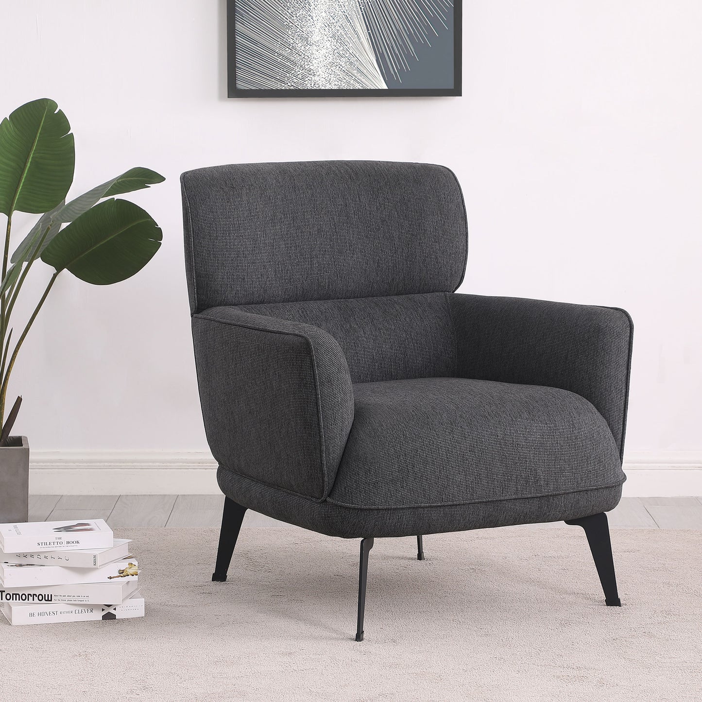 Andrea Upholstered Accent Chair – Grey