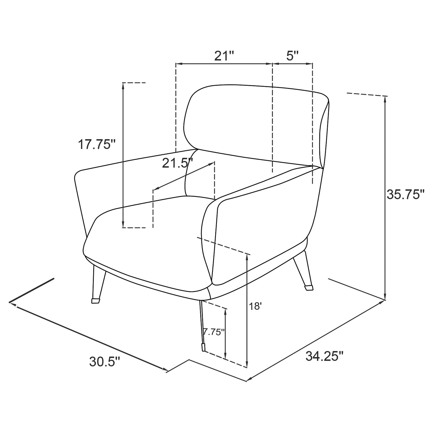 Maris Curved Silhouette Chair – Ocean Blue