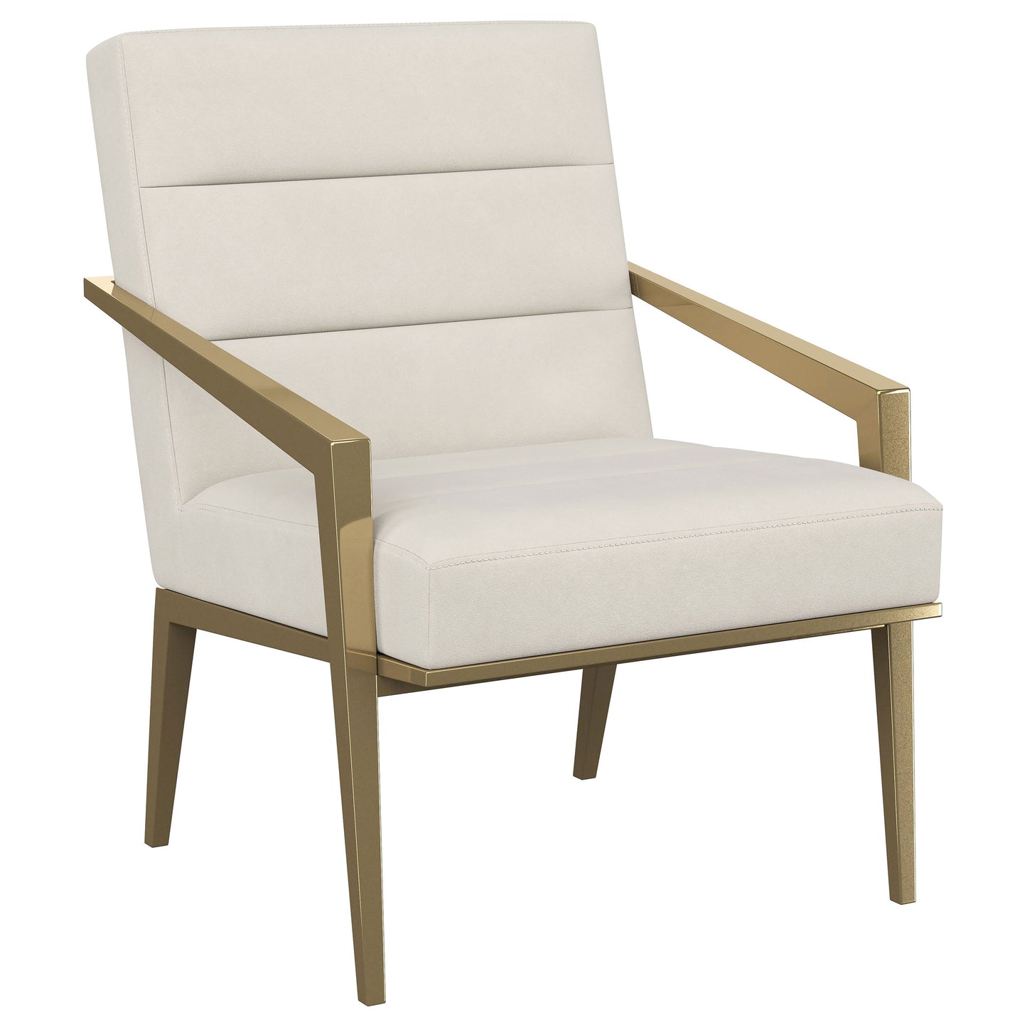 Lunara Upholstered Accent Chair Cream with Gold Metal Frame