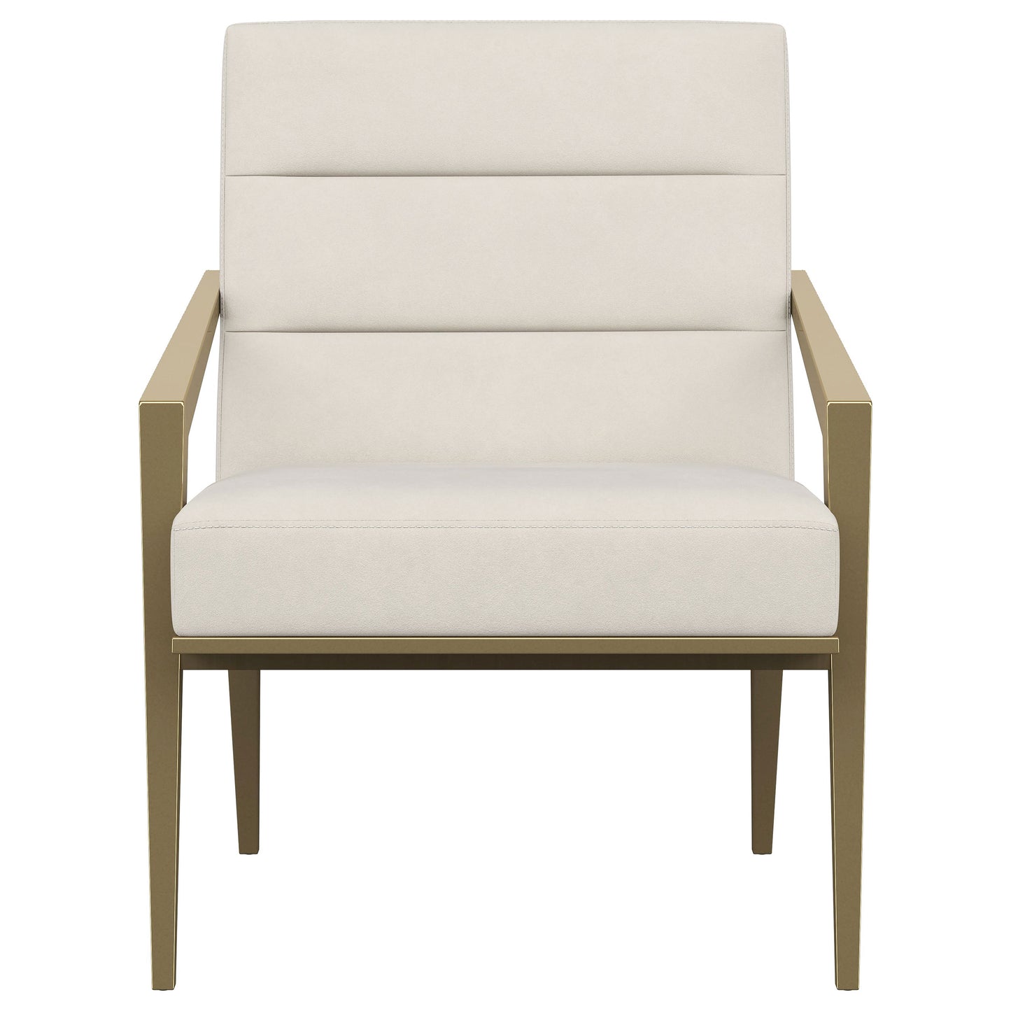 Lunara Upholstered Accent Chair Cream with Gold Metal Frame