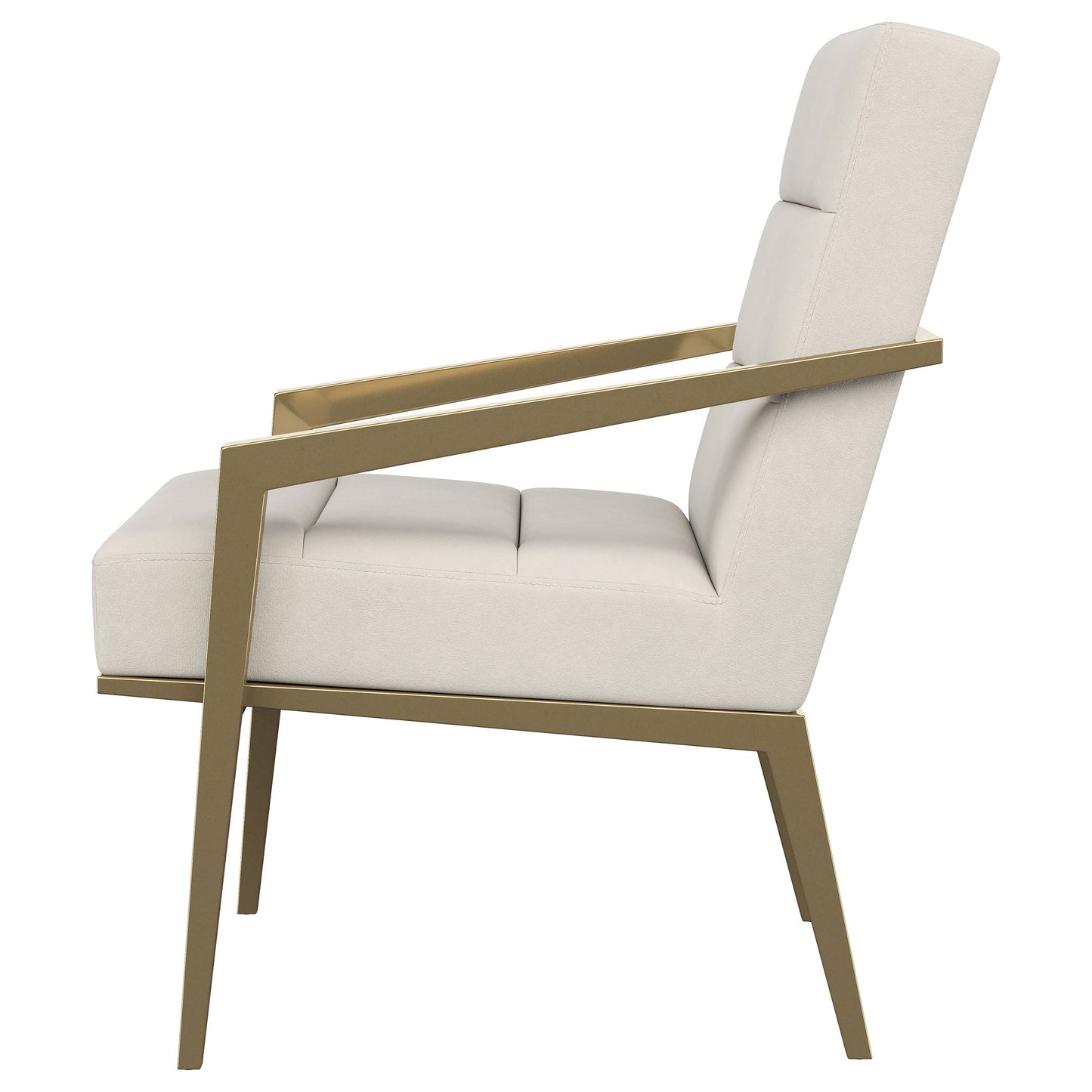 Lunara Upholstered Accent Chair Cream with Gold Metal Frame