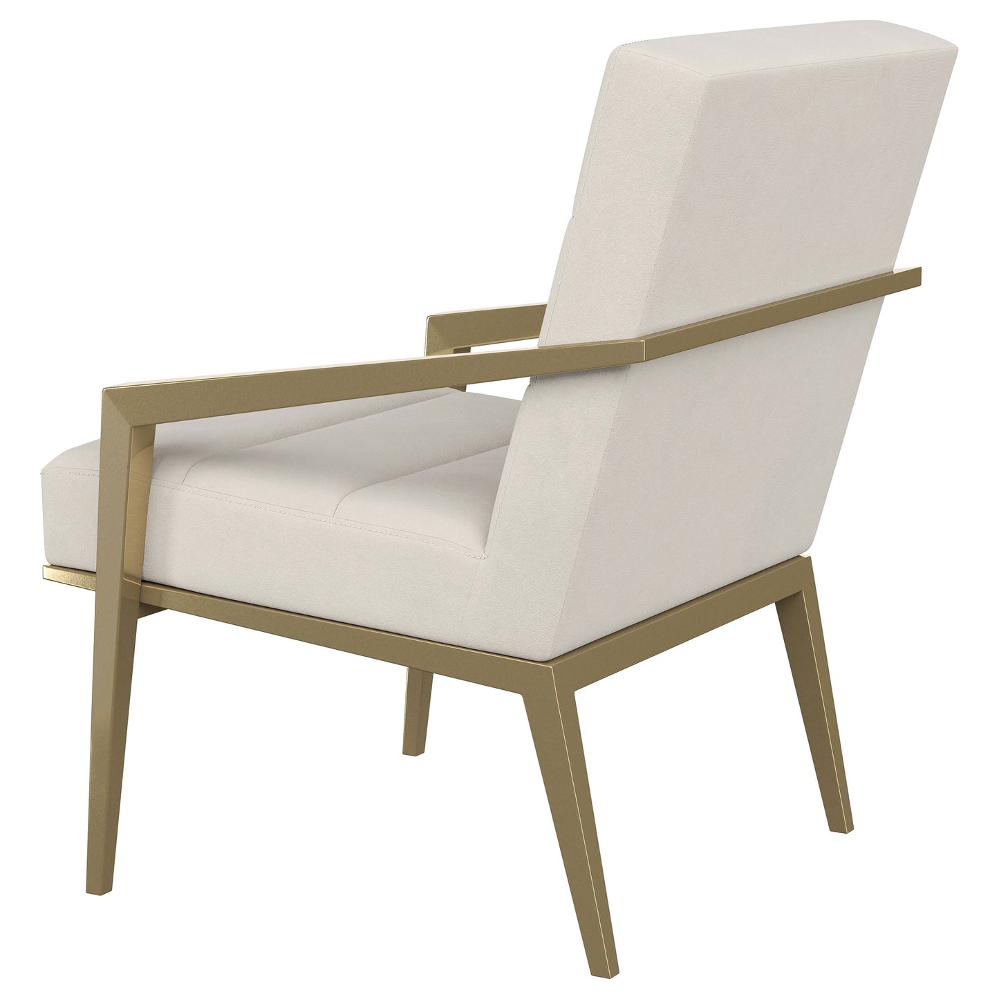Lunara Upholstered Accent Chair Cream with Gold Metal Frame
