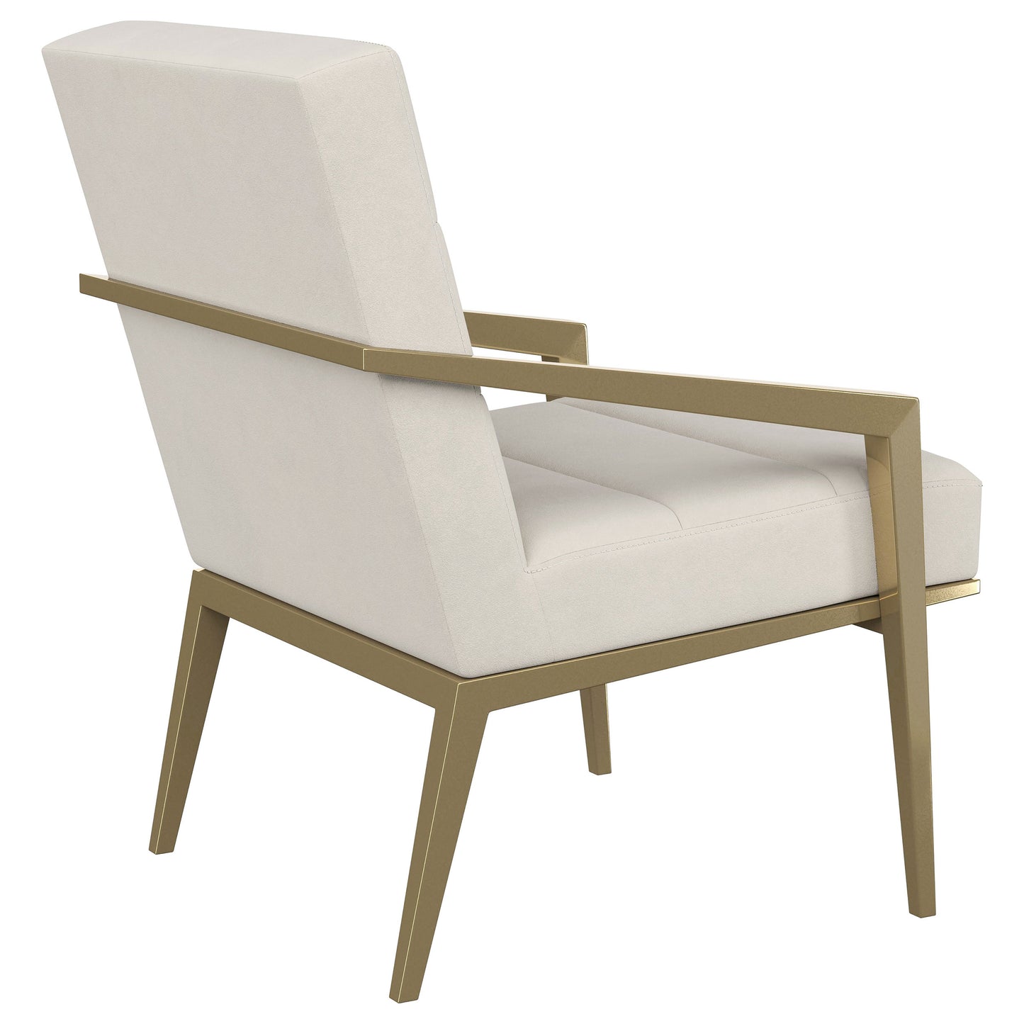 Lunara Upholstered Accent Chair Cream with Gold Metal Frame